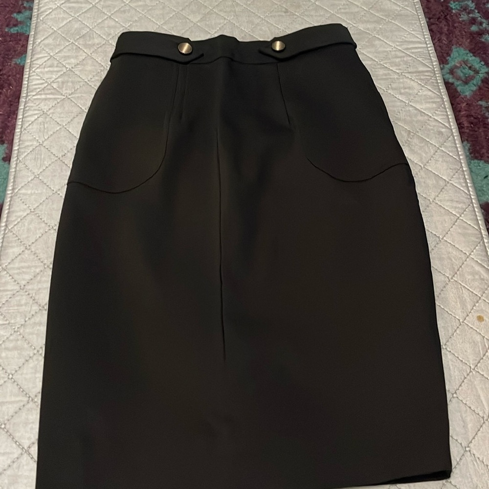 Myrtlewood black pencil skirt.